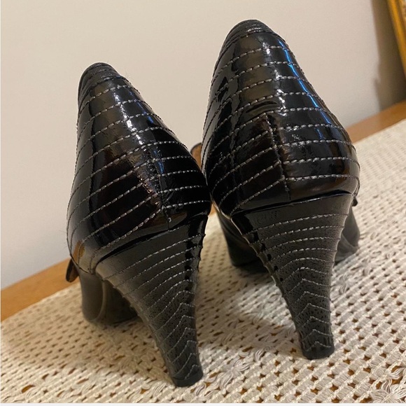 Sofft black leather chunky mary jane pumps EUC - Picture 5 of 7